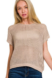 Crochet Knit Hollow Top | Mocha