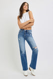 Risen Jeans | Tummy Control High Rise Straight Distressed