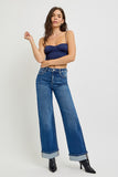 Risen Jeans | Tummy Control Wide Leg Cuffed