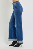 Risen Jeans | Tummy Control Wide Leg Cuffed