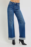 Risen Jeans | Tummy Control Wide Leg Cuffed