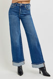 Risen Jeans | Tummy Control Wide Leg Cuffed