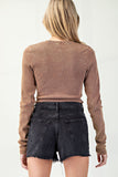 Mineral Washed Henley Bodysuit | Copper