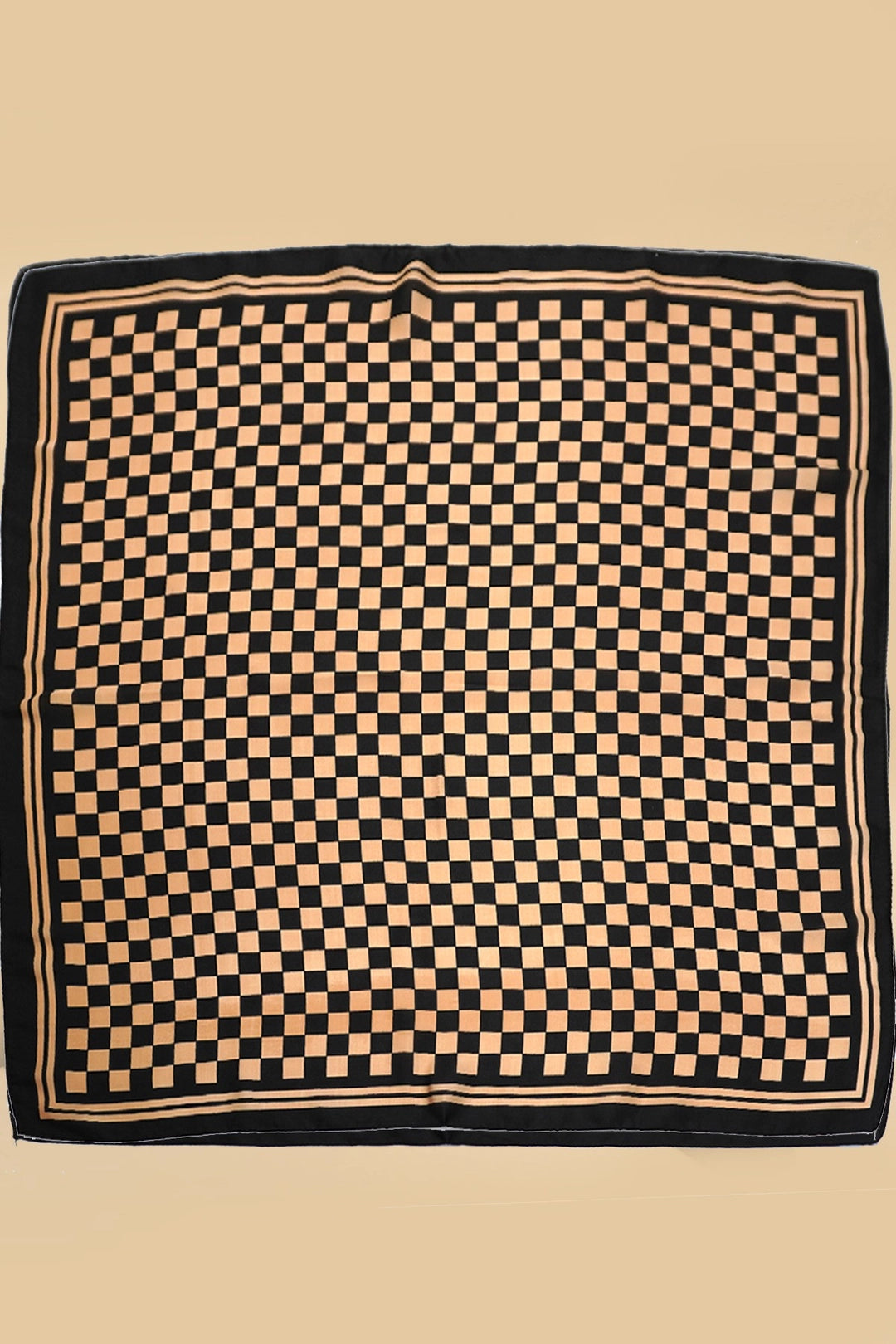 Silky Wild Rag Scarf | Brown Checker