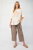 Star Studded Jersey Top | Cream