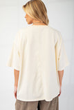 Star Studded Jersey Top | Cream