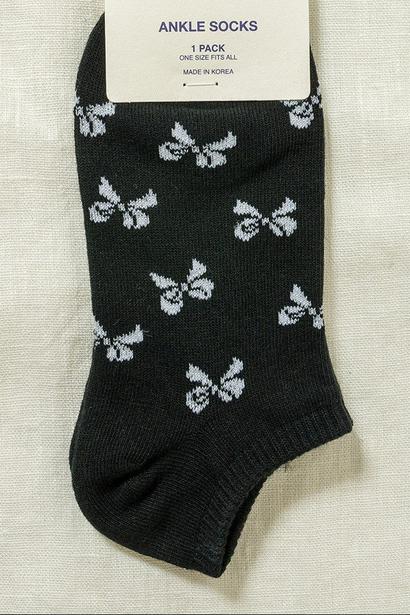 *DOORBUSTER DEAL | Ribbed Bow Socks | Black
