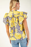 Floral Smocked Top | Yellow Mix