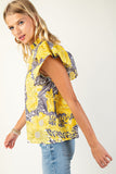 Floral Smocked Top | Yellow Mix