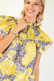 Floral Smocked Top | Yellow Mix