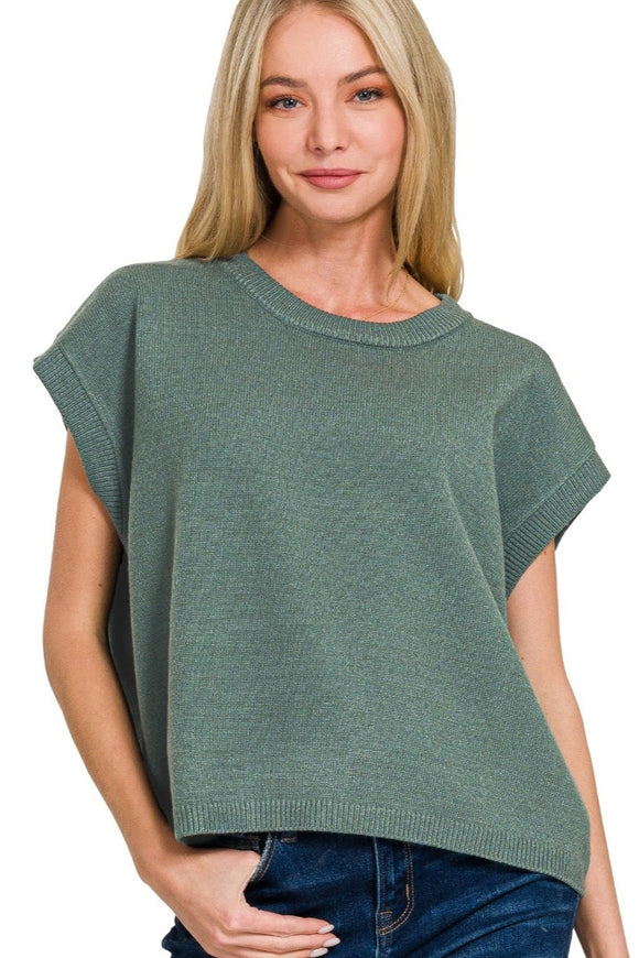Oversized Sweater Vest Top | Ash Jade