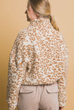 Leopard Half Zip Pullover | Camel