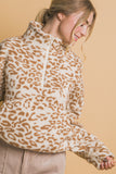 Leopard Half Zip Pullover | Camel