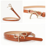 Faux Leather Bow Belt | Camel