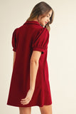 Jersey Collared Dress | Burgundy