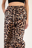 Leopard Straight Leg Pants | Brown+Black