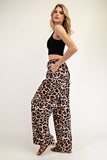 Leopard Straight Leg Pants | Brown+Black