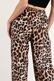 Leopard Straight Leg Pants | Brown+Black