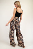 Leopard Straight Leg Pants | Brown+Black