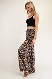 Leopard Straight Leg Pants | Brown+Black