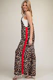 Leopard Side Track Jumpsuit | Red