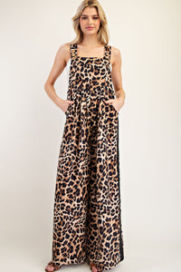 Leopard Side Track Jumpsuit | Black