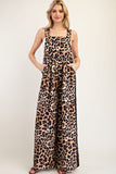 Leopard Side Track Jumpsuit | Black