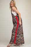 Leopard Side Track Jumpsuit | Red