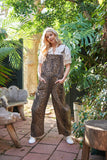 Leopard Barrel Leg Overalls | Brown Mix