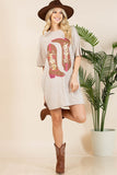 Howdy Cowgirl Foil T-Shirt Dress | Khaki