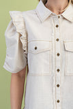 Linen Western Flare Top | Oatmeal