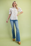 Linen Western Flare Top | Oatmeal