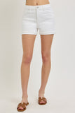 Risen Denim Shorts | Tummy Control Cuffed White