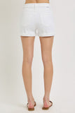 Risen Denim Shorts | Tummy Control Cuffed White