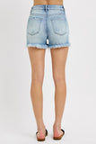 Risen Denim Shorts | High Rise Fray Light