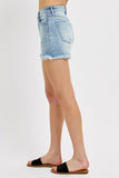 Risen Denim Shorts | High Rise Fray Light