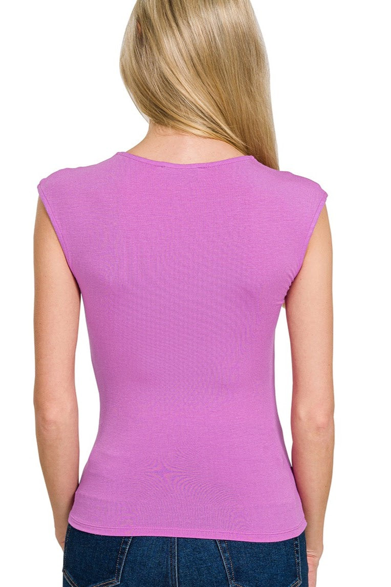 Double Layered Sleeveless Top | Bright Mauve