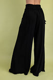 Relaxed Wide Leg Line Pants | Black