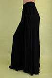 Relaxed Wide Leg Line Pants | Black