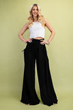 Relaxed Wide Leg Line Pants | Black