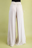 Relaxed Wide Leg Line Pants | Oatmeal