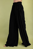 Relaxed Wide Leg Line Pants | Black