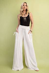 Relaxed Wide Leg Line Pants | Oatmeal