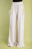 Relaxed Wide Leg Line Pants | Oatmeal