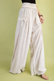 Relaxed Wide Leg Line Pants | Oatmeal