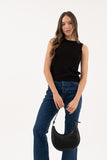 Sleeveless Sweater Knit Top | Black