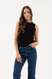 Sleeveless Sweater Knit Top | Black