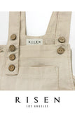 Linen Wide Leg Overalls | Tan