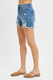 Risen Denim Shorts | Tummy Control Distressed Medium