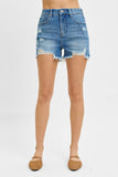 Risen Denim Shorts | Tummy Control Distressed Medium